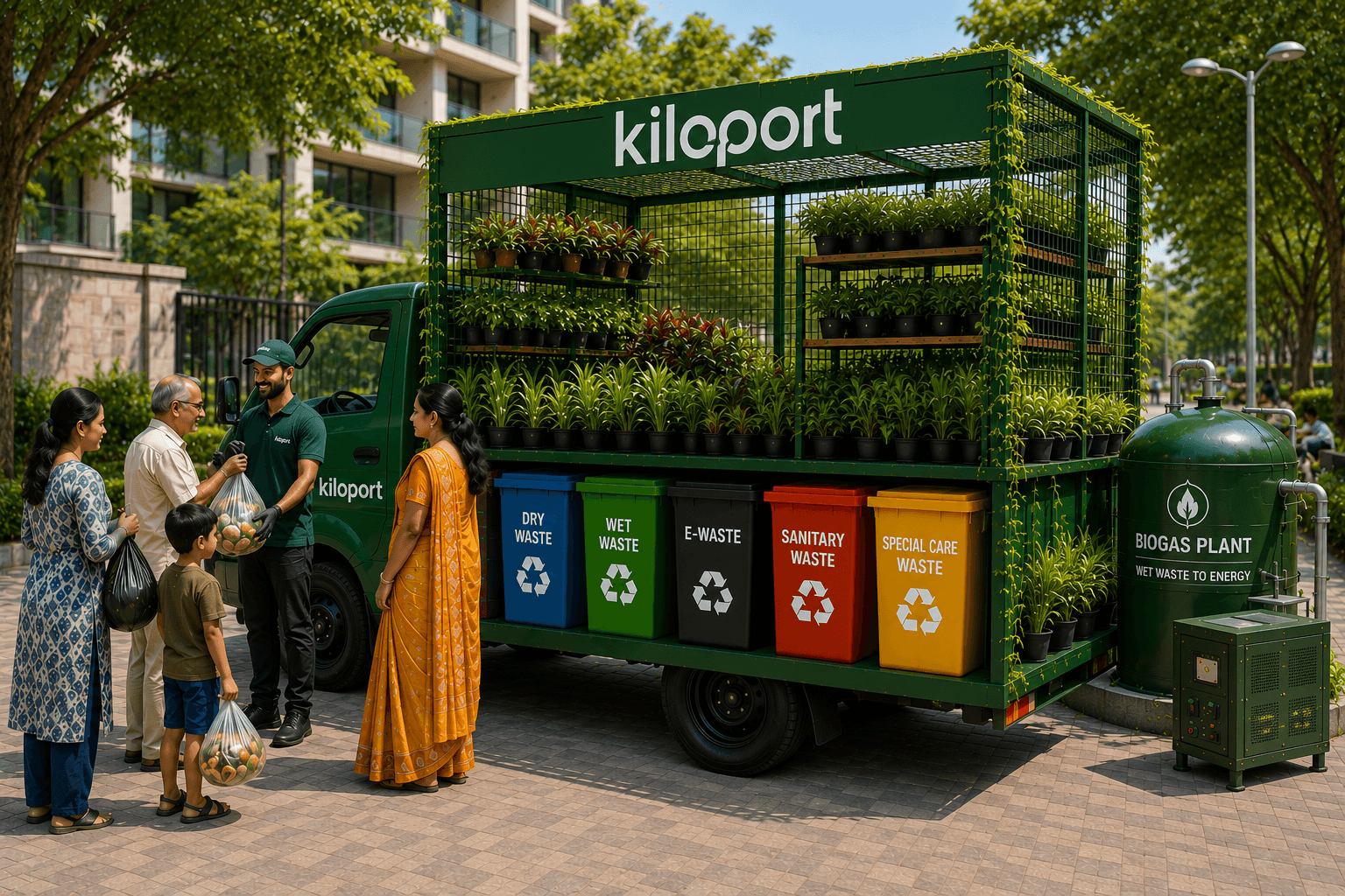 Kiloport doorstep pickup model for households and societies