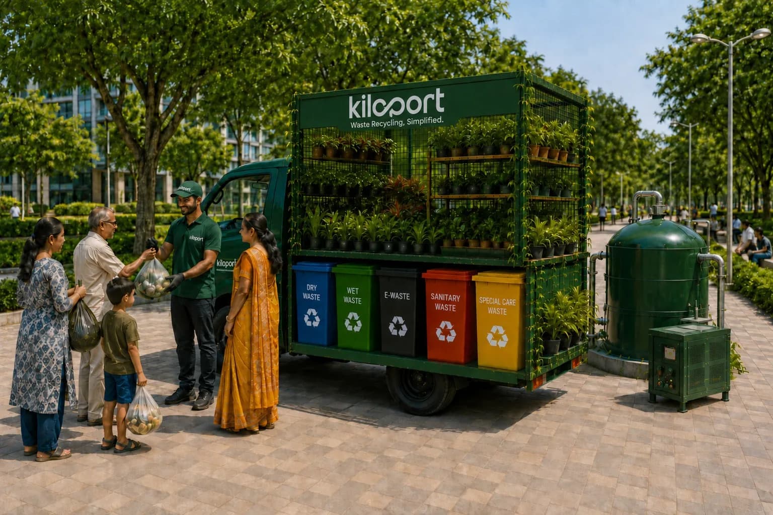 Kiloport doorstep pickup model for households and societies