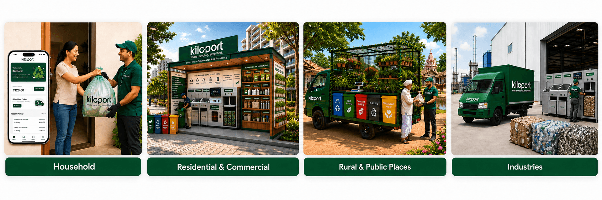 Kiloport solutions for households, residential and commercial buildings, rural and public places, and industries