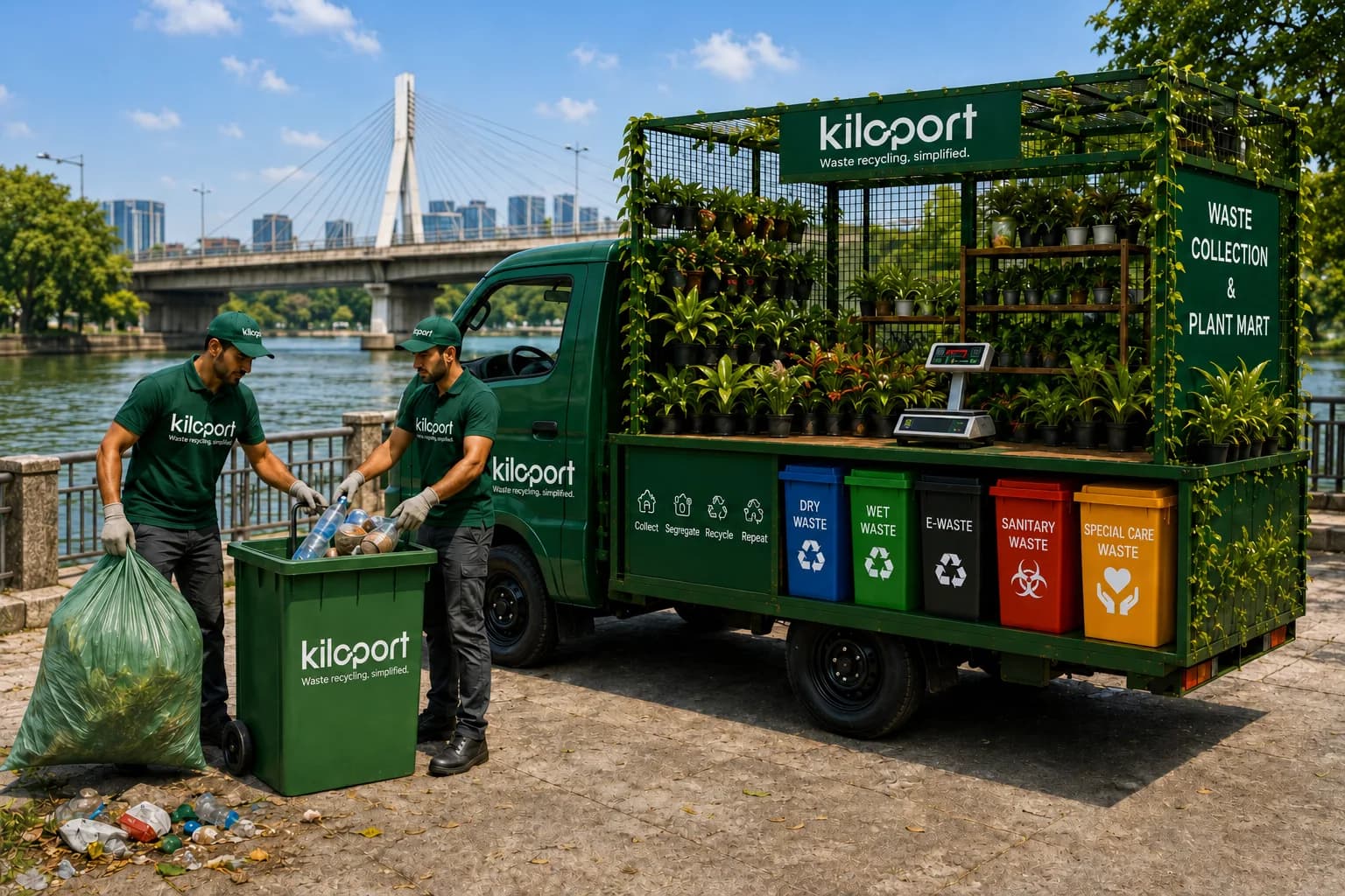 Kiloport public places waste collection and recycling model